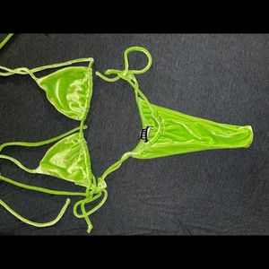 Green Velvet Bikini set